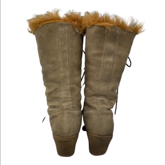 Maxine of Canada Fox Fur Suede Boots Size 9 - Picture 4 of 7